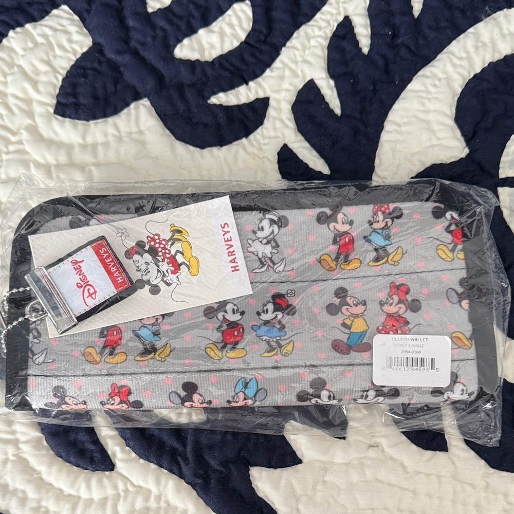 Harveys Seatbelt Disney Mickey & Minnie Through the Years Clutch Wallet Sealed